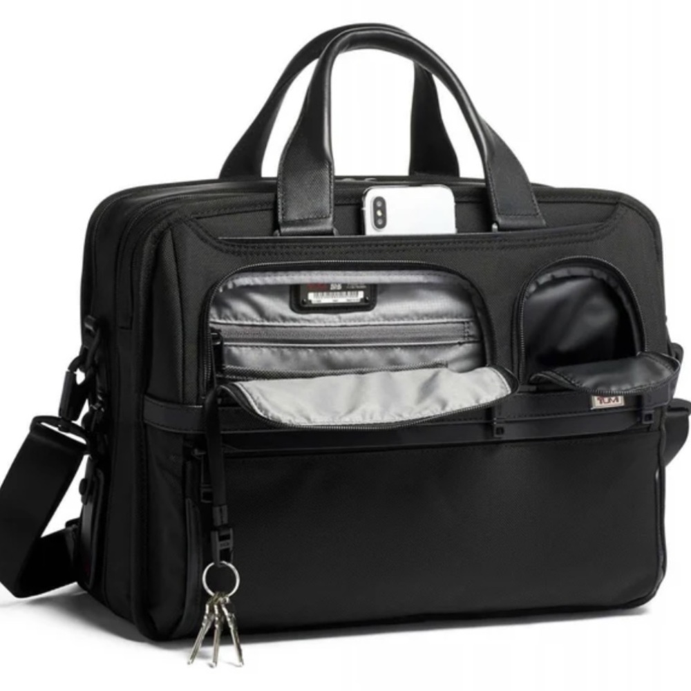 Tumi Alpha 3 Briefcase Laptop Black Ballistic Nylon Bag $650 - Picture 6 of 13